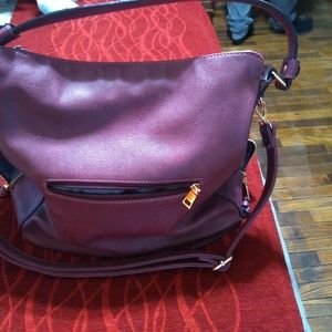 Large burgundy tote bag